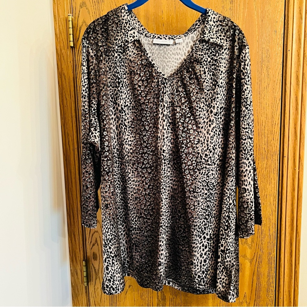 Susan Graver Animal print Blouse - 2X